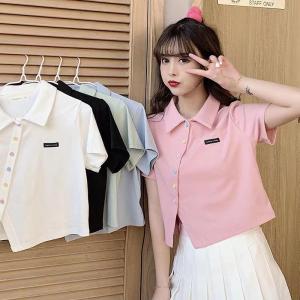 Cotton Polo Shirt for Women: New Style Korean Slim Fit Short-sleeve T-shirt