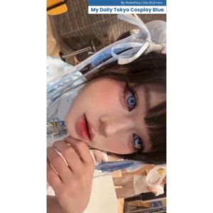 PINKINSOFTLENS My Cosplay Dolly Tokyo Brown Coklat Softlens Cosplay Normal -0.00 Minus -10.00 1 Pasang Lensa Kontak Warna Diameter 15mm  Effect 20.8mm Lensa Kontak softlen Soft Lens Murah