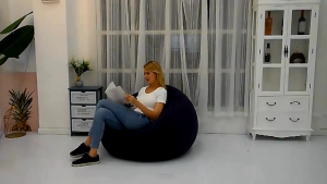 ArietesCare Premium Inflatable Bean Bag Sofa Bed - Foldable Comfortable Durable Single Sofa with Air Mattress for Camping & Home Use