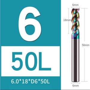 เอ็นมิลคาร์ไบด์ อลูมิเนียม 3ฟัน สีรุ้ง