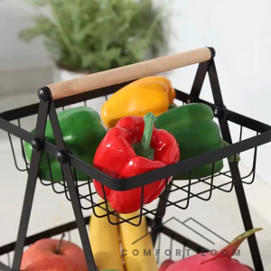 2 Tier Metal Countertop Fruit Basket / Kitchen Organizer Storage