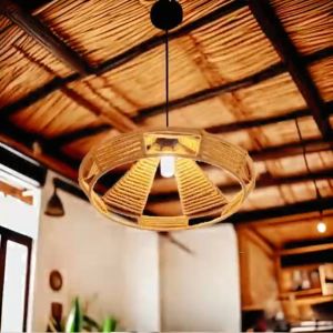 BFM American Style Hemp Rope Ceiling Lamp Creative Distinctive Cafe Clothing Store Restaurant Bar Counter Nordic Industrial Style Retro Lamps Small Cage Pendant Light