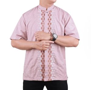 Baju koko songket lengan pendek pria dewasa koko bordir kemeja koko bordir premium