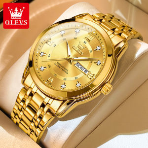 OLEVS 2022 New Men Watch Business Luxury Style 100% Original Import Waterproof Movement Luminous Calendar Watch For Men