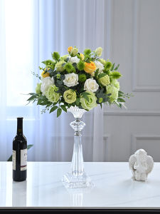 ดอกไม้ประดับโต๊ะงานแต่งงาน Acrylic Table Centerpiece Hotel Banquet Table Decor ดอกไม้เทียม ดอกไม้จิตรลดา กระต่ายทองแดง ดอกไม้ประดับโต๊ะ ดอกไม้สด