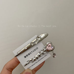 Fashionable Liquid Metal Heart Shaped Hair Clip & Duckbill Clip Straight Barrette