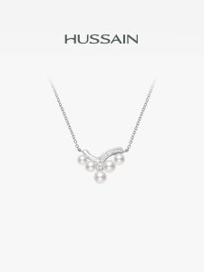 HUSSAIN | Elegant Design Clavicle Pearl Necklace Silver Accessory