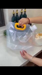 TY Kantong Kemasan Transparan Pouch Penyimpanan Makanan Anti Jamur Reusable Jerigen Air Lipat Portable Kantong Refillable Water Bag Serbaguna