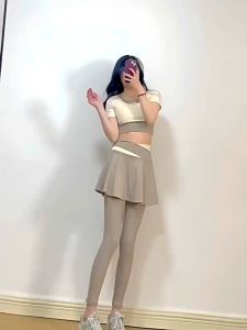 MATOUGUI Legging Celana Olahraga Wanita Rok Celana skirt High Waist Polos Yoga Dua lapis gym tennis Running Sport