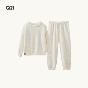Q21 | Warm Soft Thick Plush Childrens Sleepwear Set Round Neck