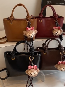 MOUSSON กระเป๋าสะพายข้างผู้หญิงกระเป๋าสะพายไหล่ย้อนยุคสีน้ำตาลระดับไฮเอนด์แมทช์ลุคง่ายกระเป๋าถือ