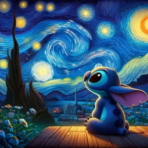 1 piece - Potdemiel-5D-DIY - Flocking cloth - Special drill - Diamond painting set - Starry sky cartoon - Diamond art