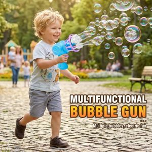 Porous Electric Blowing Large Bubbles Guns Childrens Toys Automatic Bubbles Machine Soap Bubbles Marker Guns Outdoor Party Game