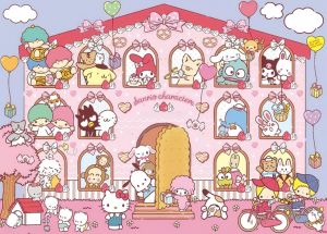 TOPTOY | Jigsaw Puzzles 500/1000/1200/2000 Pcs DIY Sanrio Pink House Puzzles Decompression Toys for Adults Family Games Home Decor