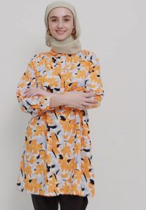 MFMW Calyah Tunik Orange Motif Bunga