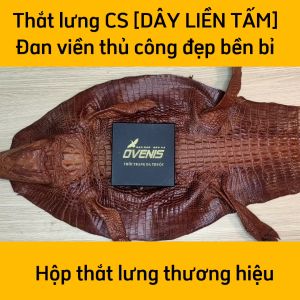[FREE SHIP] Thắt lưng da cá sấu [LIỀN NGUYÊN CON] Phiên bản cao cấp đan viền thủ công đẹp bền bỉ