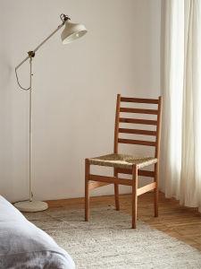 MUMO Wooden Chair Modern Simple Style Dining Table Chair Office Study Leisure Comfortable Work Woven Solid Wood Chair