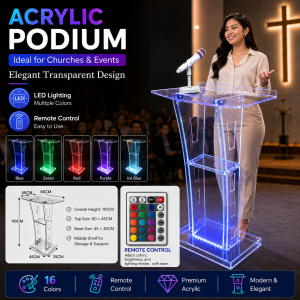 Podium Acrylic Transparent Podium Podium Conference Host Table Speech Table LED Luminous Parking Table Frosted Reception Table