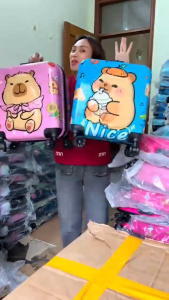 Vali Du Lịch Trẻ Em Size 18 Dễ Thương Vali Kéo Nhựa ABS Họa Tiết Con Vật Cho Bé Chịu Lực Chắc Chắn