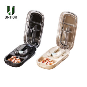 UNTIOR New Pill Cutter With Invisible Storage Box Portable 2/4 In 1 Mini Drug Tablet Small Medicine Box Health Pills Case