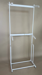 ราวแขวนเสื้อ ราวโชว์เสื้อ 2 แขน 2 ชั้น มีแขนเกี่ยวกับ 4 อัน ราคาถูกต้อง