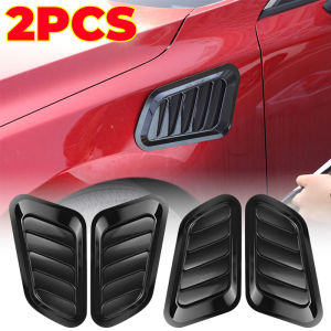 2ชิ้นหมวกปรับแต่งรถแบบสากลอุปกรณ์เสริมภายนอกรถจากคาร์บอนไฟเบอร์สติกเกอร์ปิดฝากระโปรงหน้ากระโปรงหน้ารถ