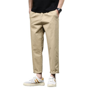 Mens Plus Size Ankle Length Casual Pants Cotton Chinos Big Size 42 44 46
