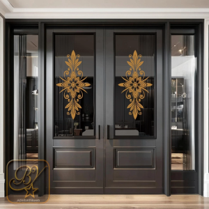 Stiker kaca pintu jendela motif ukiran ornamen model klasik tampilan elegan