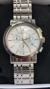 Đồng hồ nam Burberry Swiss Quartz  1 lịch dây thép không gỉ thiết kế sang trọng