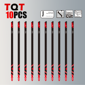 10-Inch 6Tpi Long Jigsaw Blades for Wood 5/10/20-Pack T225B Saber Saw Blades Professional Woodworking Blades for Fast Cutting