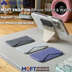 MOFT Snap On MagSafe Phone Stand&WalletMagnetic AttachNo Glue/With Card Slot/Suit For Phone 14 15 New Color/Portable Foldable Phone stand