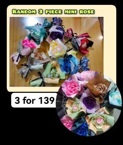 3 pcs. of satin rose flowers bouquet