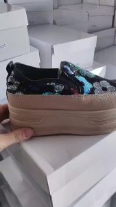 Kasut Jaring Boleh Bernafas Serba Boleh 2024 Kasut Tunggal Kek Span Platform Kasut Baji Malas Gaya Baru Musim Panas