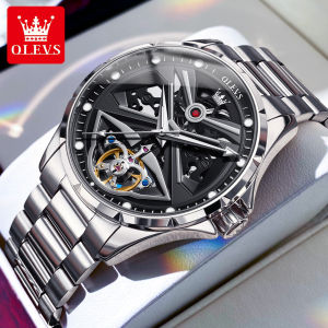 【New Sale】OLEVS Watch For Men Original Waterproof Automatic Winding Mechanical Tourbillon Waterproof Original Stainless Steel