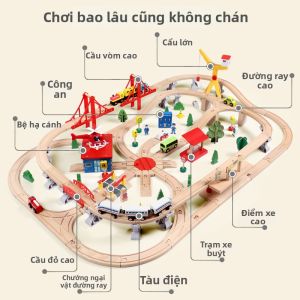 Bộ Đường Ray Tàu Hơi Gỗ Nhiều Tình Huống
