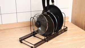 Multi-Functional Telescopic Pot Rack Desktop Kitchen Storage Rack 伸缩桌面锅架