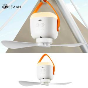 Portable Camping Fan Light Outdoor Camping Tent Remote Control Ceiling Fan Mini High Endurance USB Charging Night Light Lighting Suitable For Camping Hiking Traveling