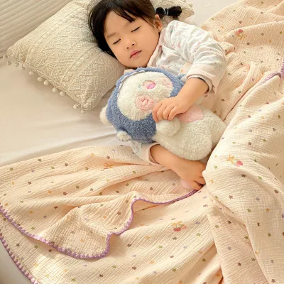 XINGQING | Cotton Muslin Blanket for Baby and Children Spring Summer Use