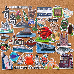 Sichuan Tourism Food Building Dujiangyan Stickers Holiday Study Hand Copy Report Picture Book Alphabet Report Stick-Ons