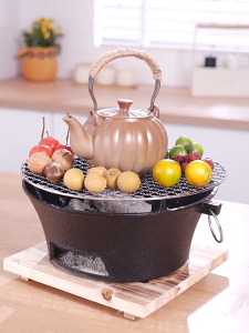 Cast Iron Charcoal Stove Outdoor Stove Surrounding Stove Tea-Boiling Side Stove Barbecue Stove Round Grill Charcoal Fire Basin Household
