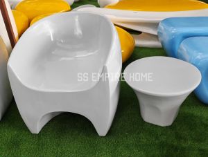 Grey ACE TC9 Table Chair Fiberglass Seat Bench Outdoor Balcony Lounge Garden Courtyard Hotel Guest House Taman Meja