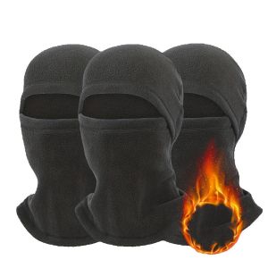 WRELS | 3pcs Winter Balaclava Windproof Thickened Polar Fleece Cycling Ski Mask Anti-Cold Thermal Hiking Running Neck Warmer Face Cover