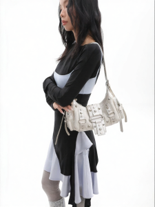 JANDRESS | Snake Pattern Studded 2-in-1 Shoulder and Crossbody Bag