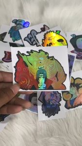 Stiker Hologram Itachi ukuran 8 cm