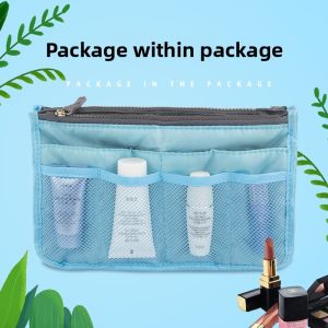 MENGMIAN | Dual Zip Grey Organizer Bag