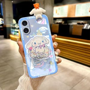Cartoon Cinnamon Dog Phone Case for Huawei Pura70 P60 P50 P40 P30 pro P20 P10 Redmi 14R 13C Protective Cover Anti-Fall Sandflow Stand