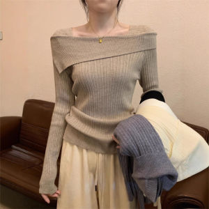 QIANSHUIYIYUN | Asymmetric High Waist Wrinkle Resistant Knit T-shirt