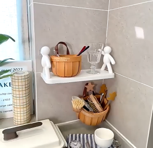 Sundries Basket Storage Organizer Hanging Garlic Wall-Mounted Bamboo Decorative Kitchen Storage Container