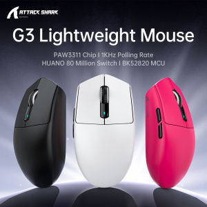 ATTACK SHARK G3 Gaming Mouse Wireless 1K Hz Tri-Mode PAW3311 Sensor25000 DPIBroadcom BK52820 MCUDual Driver for PC/MAC/Wins