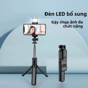 Gậy Chụp Ảnh Tự Sướng Bluetooth Không Dây Có Thể Mở Rộng Với Đèn LED Điều Khiển Từ Xa Cho Điện Thoại Thông Minh iOS Và Android Thép Không Gỉ